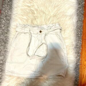 White paper bag Waist Denim skirt